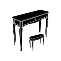 A silhouette of a Console table white background vector