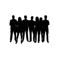 a group of people standing in a circle with their arms raised. vector
