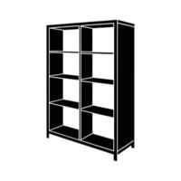 Shelving unites on silhouette with white background vector