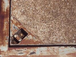 Old iron texture on vintage cement floor style photo