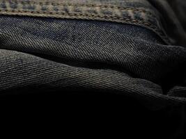Old jeans texture in the dark for a cool background. photo