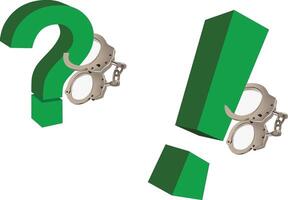 Handcuffs locking down freedom of speech and expression vector