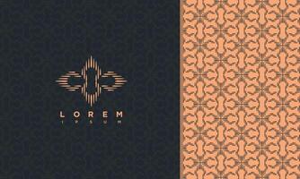 Abstract batik pattern background with logo vector