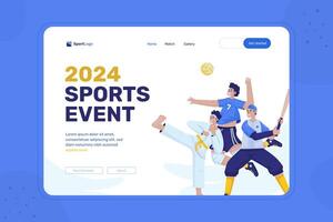 Illustration on homepage design with sports event competition concept vector