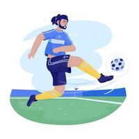 Flat design of a man playing football vector