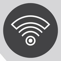 WiFi icon on a gray background illustration. Flat design style internet network signal symbol logo. vector