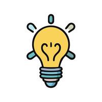 Light bulb icon. Idea symbol. Flat design illustration. vector