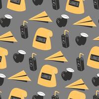 Lunch Break Delight Seamless Pattern vector