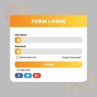 login form template with abstract and modern background vector