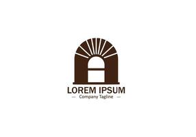 Modern Door Silhouette Design in Simple Icon Style vector