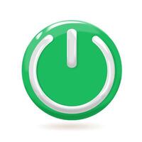 Round 3D plastic on off button, insulated on a white background. vector