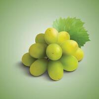 a green background with a bunch of grapes on it vector