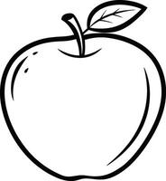 Apple line art icon vector