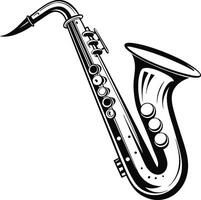 Saxophone instrument musical sketch style vector