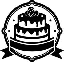 Cake Black and White Icon or logo vector