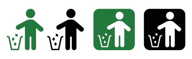 Garbage Disposal and Do Not Litter Sign - vector