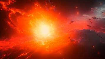 Stunning Cosmic Explosion in a Nebula With Fiery Orange and Red Colors video