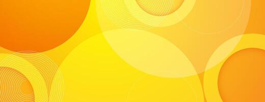 yellow circles banner background. abstract orange geometric background. vector