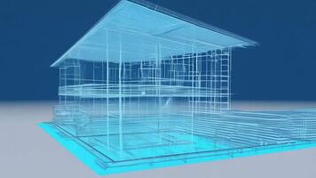 Animated blueprints, 3D building models, moving architectural designs. video