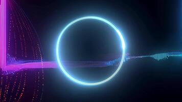 Abstract background with colorful Neon Dots and lines moving video