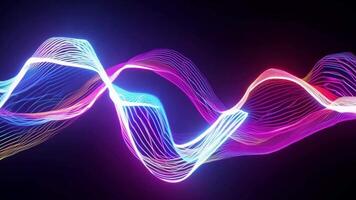 Abstract motion graphics neon light glowing seamless loop video