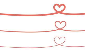 Heart continuous line drawing. Single contour heart for love design. vector