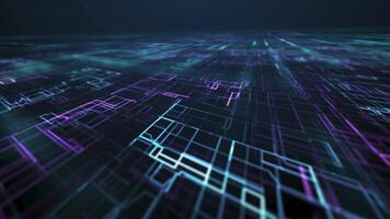 Digital technology background concept with technology line light effects. video