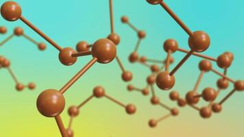3D rendering of a model of a molecule. video