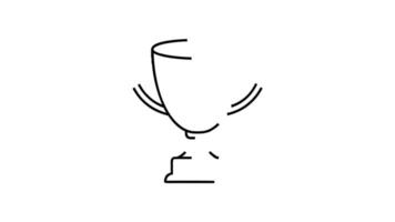 Winner cup with dollar 2d animated outline icon qith Alpha Channel, motion design graphics for web video