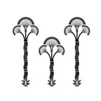 Egyptian national ornaments, Papyrus with elements of ancient Egyptian history, Silhouette patterns on papyrus paintings in temples and pyramid hieroglyph walls vector