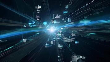 Journey Through Digital Space at High Speed With Data Visualizations and Light Effects video