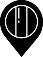 Location pointer solid glyph illustration vector