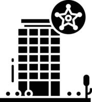 Police station solid glyph illustration vector