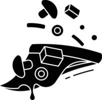 dmushroom black olives pizza slice solid glyph illustration vector