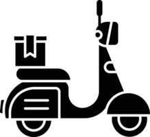 retro moped solid glyph illustration vector