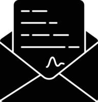 Post message solid glyph illustration vector
