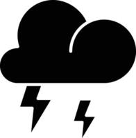Thunder solid glyph illustration vector