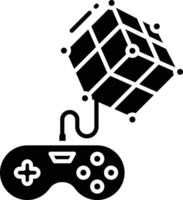 Cube solid glyph illustration vector