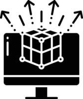 Computer solid glyph illustration vector
