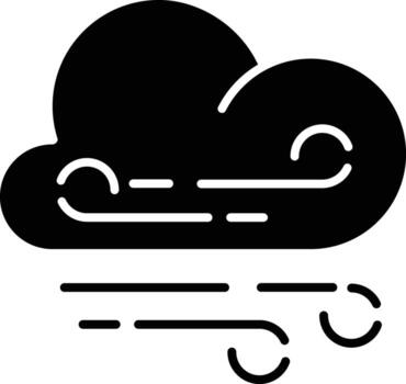 Wind solid glyph illustration vector