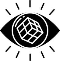 Eye solid glyph illustration vector