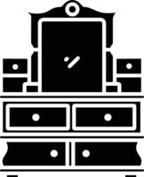 dressing table retro solid glyph illustration vector