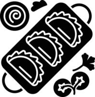 Empanadas solid glyph illustration vector
