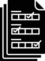 exam paper solid glyph illustration vector