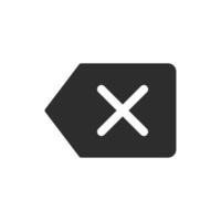 Flat Delete Remove Cross Button Icon Isolated Illustration vector
