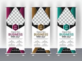 Modern roll up banner rack card or dl flyer templates for presentation purpose vector