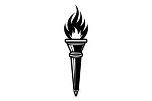 Cartoon torch clipart with line art design, perfect for various creative projects vector