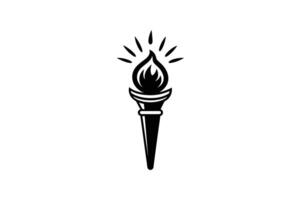 Cartoon torch clipart with line art design, perfect for various creative projects vector