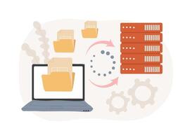 Data migration isolated cartoon illustrations. vector