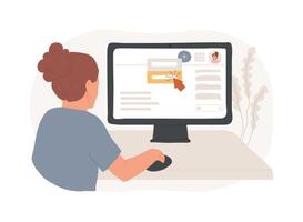 Create class isolated cartoon illustrations. vector